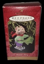 Hallmark Keepsake Breezin Along hand painted Ornament mouse leaf wind original - £5.38 GBP