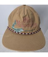 Old Milwaukee Beer Hat Cap Snapback Fish Tan Rope Trout Adjustable Brown - $306.08 MXN
