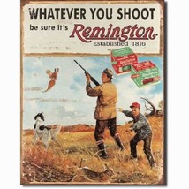 Remington Whatever You Shoot Rifle Hunting Distressed Retro Vintage Tin Sign New - £12.65 GBP