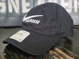 Nike Heritage 86 Lacrosse Black/White Strapback Campus Unisex Hat Adjust... - $27.12