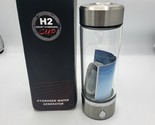 H2 Water Bottle Generator Silver USB Rechargeable Small Hydrogen Rich He... - £17.92 GBP