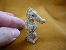 (Y-SEAH-WB-20) tan SEA HORSE seahorse dragon carving stone SOAPSTONE sea... - £6.80 GBP