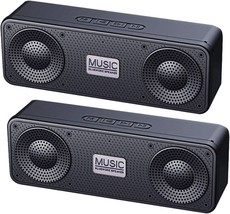 2Pack Bluetooth Speaker,3D Hi-Fi Bass Portable Wireless Bluetooth, Travel Bass - £40.66 GBP