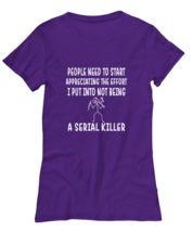 Funny TShirt Serial Killer Stick Man Purple-W-Tee  - £18.38 GBP