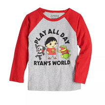  Ryan&#39;s World Boys Long Sleeve T-Shirt Gray Sizes 7 or 10 - £9.87 GBP