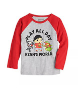  Ryan&#39;s World Boys Long Sleeve T-Shirt Gray Sizes 7 or 10 - £9.90 GBP
