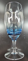 (1) Mikasa Cobalt Swirl Blue Iced Tea 22 Oz Elegant Clear Ribbon Glass S... - $29.67