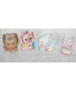 4 Vintage Rubens Ceramex Relpo Napco Child Nursery Rhyme Planters &amp; Head... - $159.99
