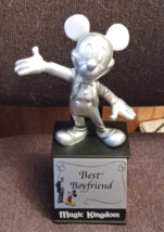 Disney Magic Kingdom Mickey Mouse Quote Statue Silver &quot;Best Boyfriend&quot; - $33.66