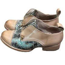 Freebird Mabel Turquoise Leather Loafer Shoes Womens 6 Tan Slip-on - £74.31 GBP