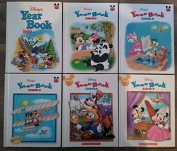 Disney Year Books! (6) NICE! 99,01,02,03,06,07 - Mickey, Minnie, Donald, Goofy - $24.48