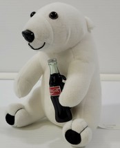 N) Vintage Coca Cola Stuffed Plush Collection Christmas White Polar Bear 6.5&quot; - £10.24 GBP