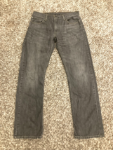 Levis 514 Jeans Men 34x34 Gray Faded Distressed Straight Leg Soft Red Ta... - $28.51