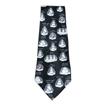 American Greetings Men Black Winter Middle Age Urban Snowman Silk Neckti... - $9.49