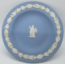 Vintage Wedgwood Jasperware White on Blue Standing Woman Trinket Dish  - $14.85