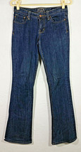 Seven7 Womens Jeans Size 27 Blue Flare Dark Wash Embroidered Pockets Pants - $14.99