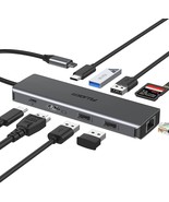 USB C Hub 10 in 1 USB C Hub Multiport Adapter for chromebook MacBook Pro... - £30.53 GBP