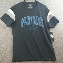 47 Brand Men&#39;s Carolina Panthers Fan Top Short Sleeve T-Shirt Large Black NFL - £14.24 GBP