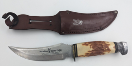 Vintage Precise Silver Eagle Hunting Handmade 10325 Japan Knife &amp; Sheath - £45.61 GBP