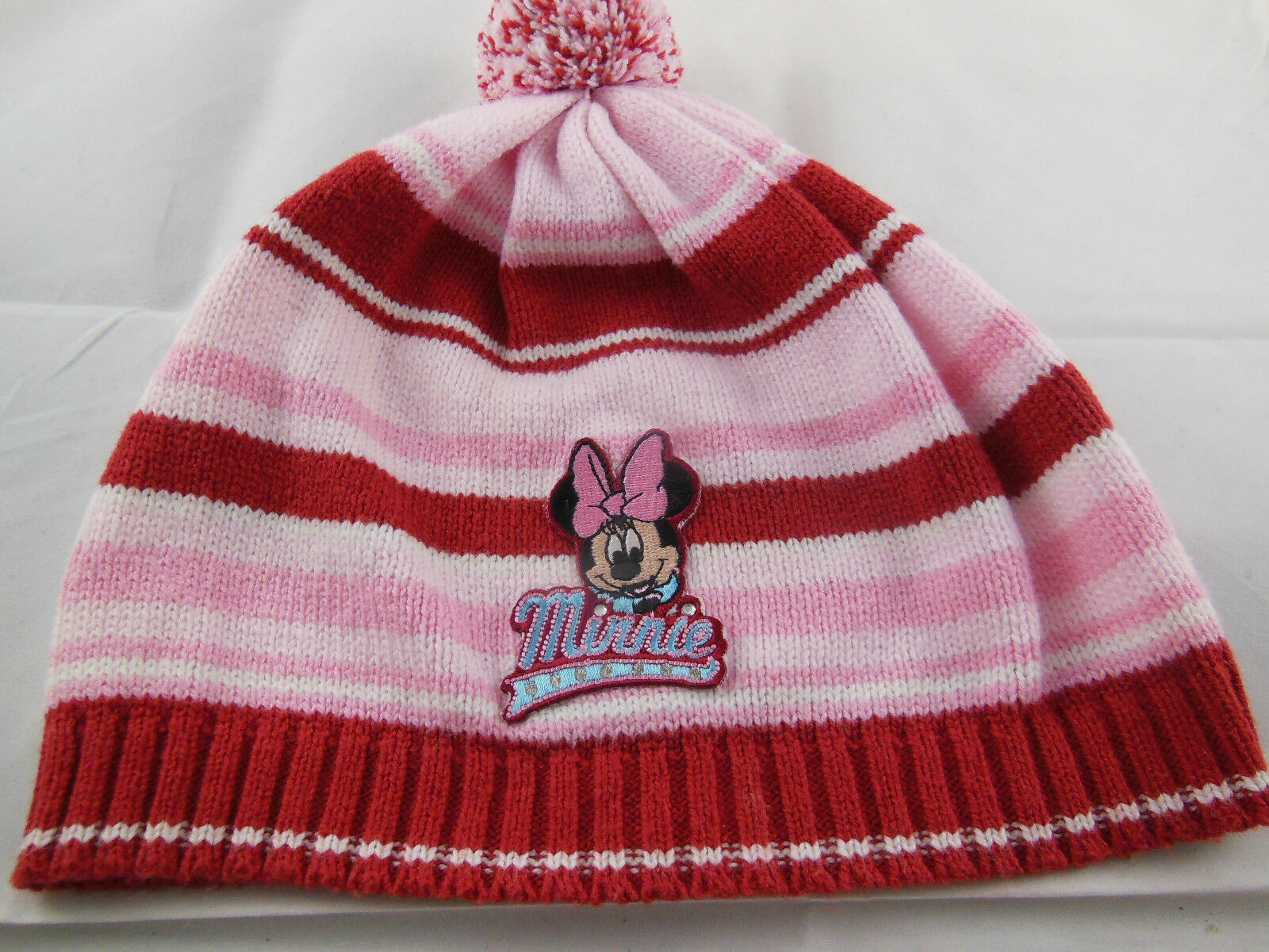Disney store hat Minnie Mouse Pink &amp; Red Knit Hat Cap One Size Fits Chil... - $6.92