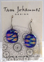 Fused Dichroic Glass Earrings Made by Tam Johannes Design, Alaska NEW OL... - $34.22 CAD