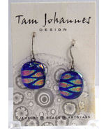 Fused Dichroic Glass Earrings Made by Tam Johannes Design, Alaska NEW OL... - £19.65 GBP
