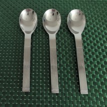 Dansk THEBE Soup Spoons Stainless Flatware Silverware Lot Set of 3 Ribbe... - $8.99