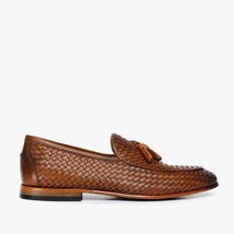 The Mclean Shoe Tan Woven Tassel Loafer Men Shoe image 5
