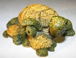 Miniature Turtle Figurine   Three Turtles - Two Turtles Crawling Underneath - £6.20 GBP