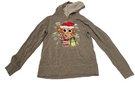 Justice Girls&#39; Christmas Hoodie - Monkey Santa Design - Size 10 - £11.99 GBP