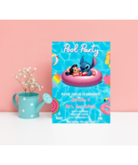 Stitch &amp; Lilo Pool Party Birthday Invitation | Tropical Luau Summer Bash... - $3.50