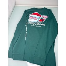 Vineyard Vines Boys Christmas T Shirt Green Santa Claus Long Sleeve Youth XL 18 - $19.77