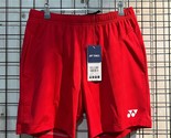 Yonex 21S/S Men&#39;s Badminton Shorts National Team Pants Red [US:S] NWT 15... - $44.91