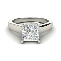 1.00 Ct Princess Cut Diamond Wedding Engagement Ring 14k White Gold Finish 925 - £73.93 GBP