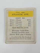 ATLANTIC AVE Monopoly 1935 Replacement Property Game Piece  - £4.70 GBP