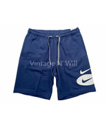 Nike Mes Midnight Blue/ White Double Swoosh Logo Casual Fleece Drawstrin... - $37.99
