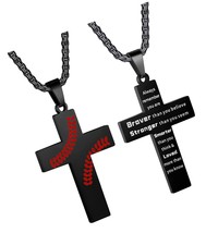 Baseball Cross Necklace for Boys Inspirational - $44.18
