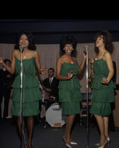 The Supremes vintage in concert wearing green dresses 8x10 HD Aluminum Wall Art - £31.96 GBP