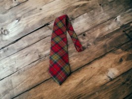 Britches Great Outdoors Men’s Casual Necktie Plaid Cotton Red Yellow Blue USA - £14.89 GBP