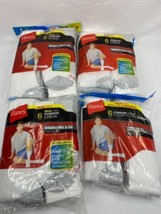 Hanes Men White Cushion Crew YOU CHOOSE SIZE Buy More &amp; Save + Combine Shipping - £8.43 GBP+