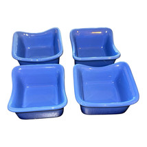 4 Rachael Ray 3 oz Square Blue Ramekin Bowl Dish Set Of 4 - $17.79
