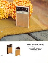 Zenith Royal 130-G Tubeless Shirt Pocket Radio Dealer Spec Sheet - $18.70