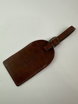 Vintage 90s Schlesinger Brown Leather Luggage Tag Buckle 4.7 In X 2.7 In - £13.33 GBP