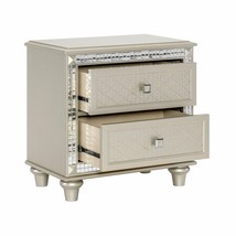 Glamorous Style Bedroom Furniture 1pc Nightstand of 2x Drawers Champagne - £297.27 GBP