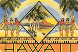 Postcard Hawaii Artwork by Kerne Erickson Continental Chrome Unposted A - £6.34 GBP