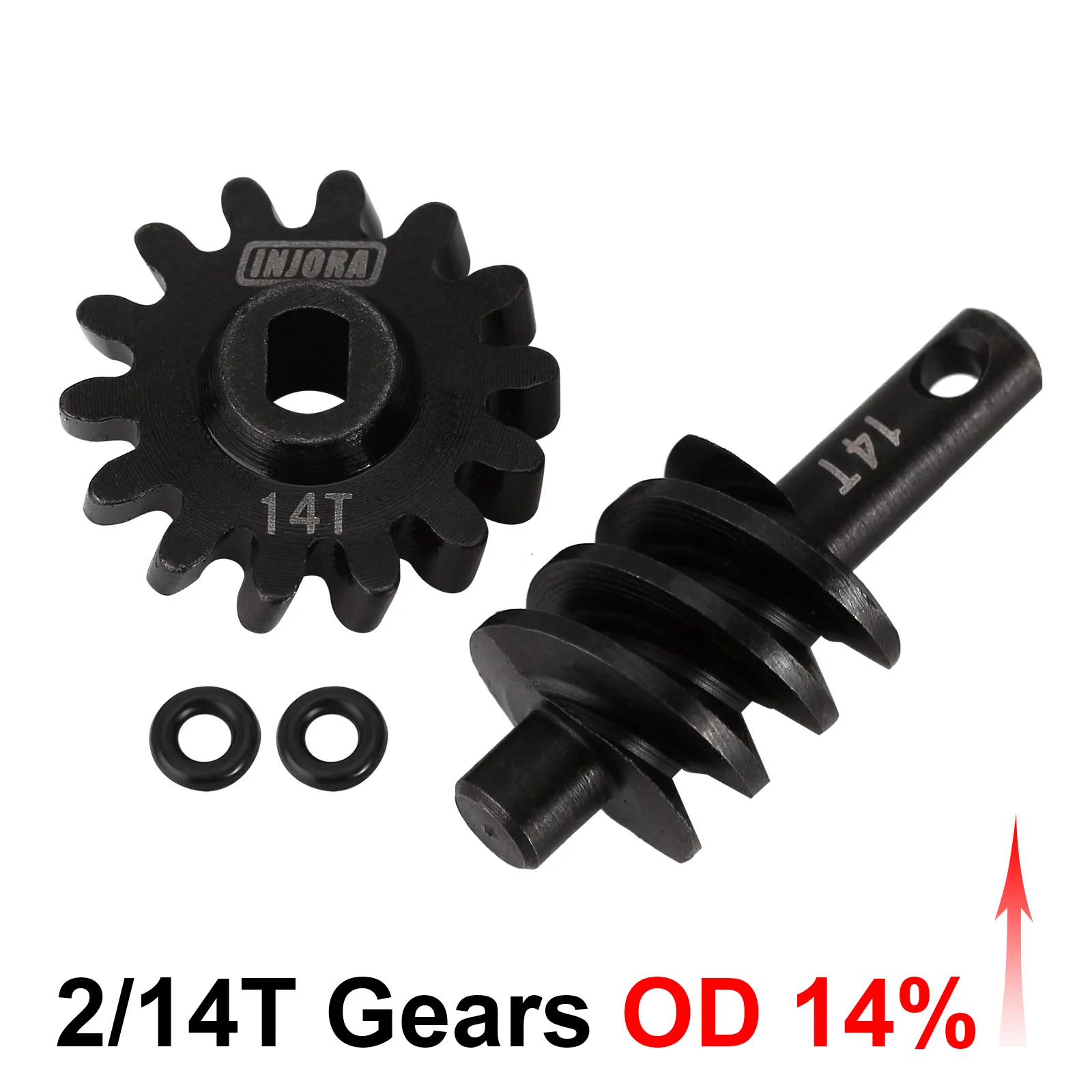 Worm Gear 14T - INJORA Steel 4mm Extended Dogbone Axle Shaft for SCX24 - 13T/14T - $12.07