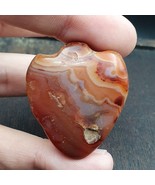 Incroyable amulette ancienne ancienne en forme de coeur en pierre d&#39;agat... - $72.89 CAD