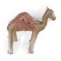 Vintage 1960s 4.5&quot; Hand Stitched Leather Dromedary Camel Toy Figure Folk - $6.99