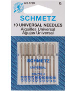 Universal Sewing Machine Needles 10-Piece Set Assorted Sizes Rounded Poi... - £8.36 GBP