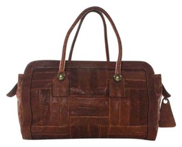 Chloé Double Handle Handbag Brown Leather Satchel - £305.08 GBP